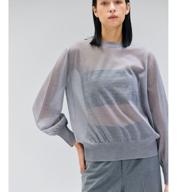 BEIGE,「【洗える】CADDO / シアーウールクルーネックトップス」|ニット・セーター|