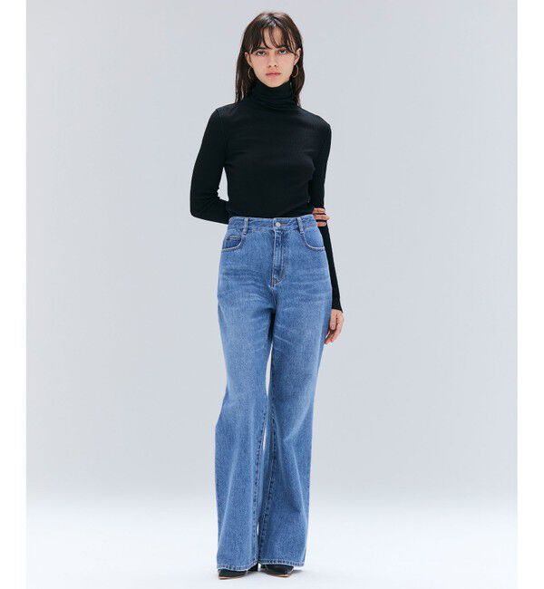 BEIGE,「【洗える・GISELe 10月号掲載】FORD / ウール配色メローハイネックカットソー」|Tシャツ・カットソー|