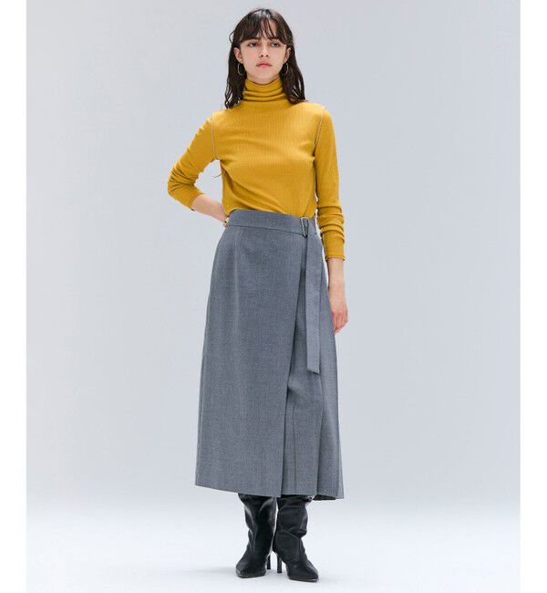 BEIGE,「【洗える・GISELe 10月号掲載】FORD / ウール配色メローハイネックカットソー」|Tシャツ・カットソー|