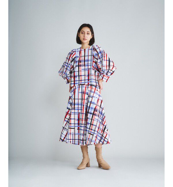  「チェックフレアスカート」|スカート|