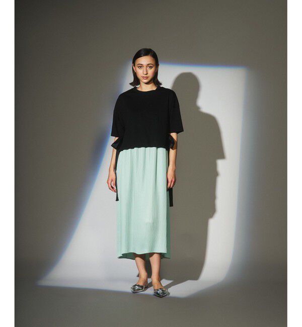  「プリーツコンビTeeワンピース」|ワンピース|