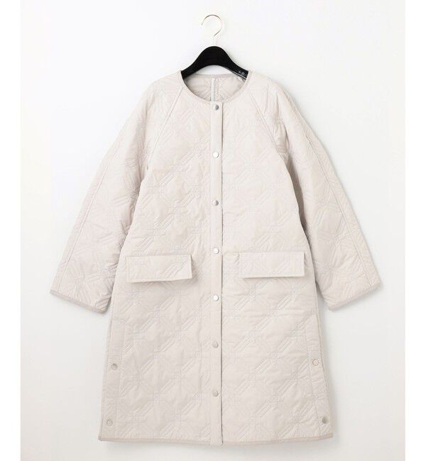  「キカ柄ライトキルティングコート」|ノーカラーコート|