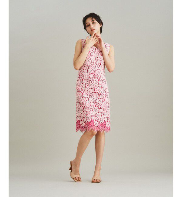  「バイカラーレースタイトドレス」|ドレス|