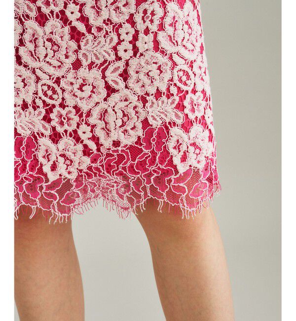  「バイカラーレースタイトドレス」|ドレス|