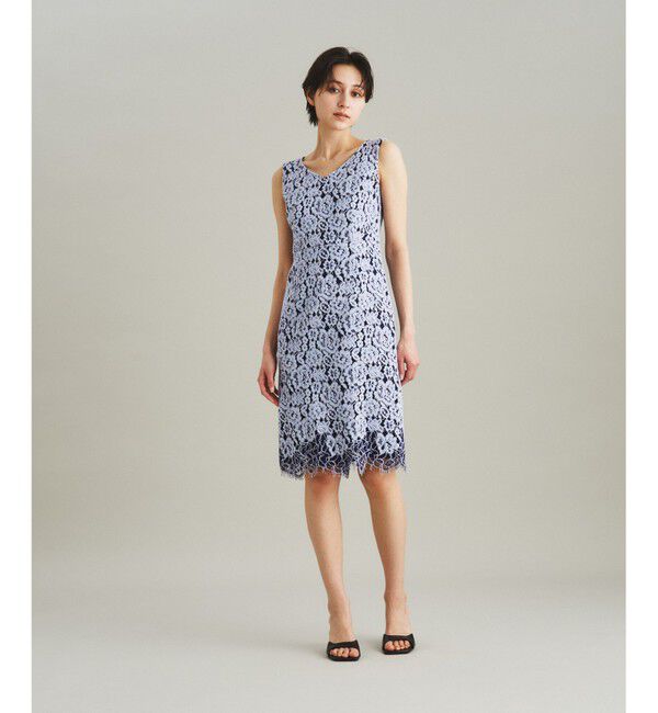  「バイカラーレースタイトドレス」|ドレス|