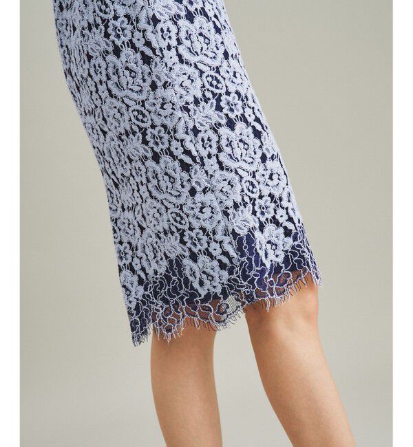  「バイカラーレースタイトドレス」|ドレス|