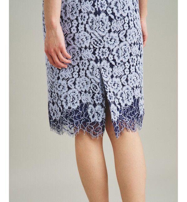  「バイカラーレースタイトドレス」|ドレス|