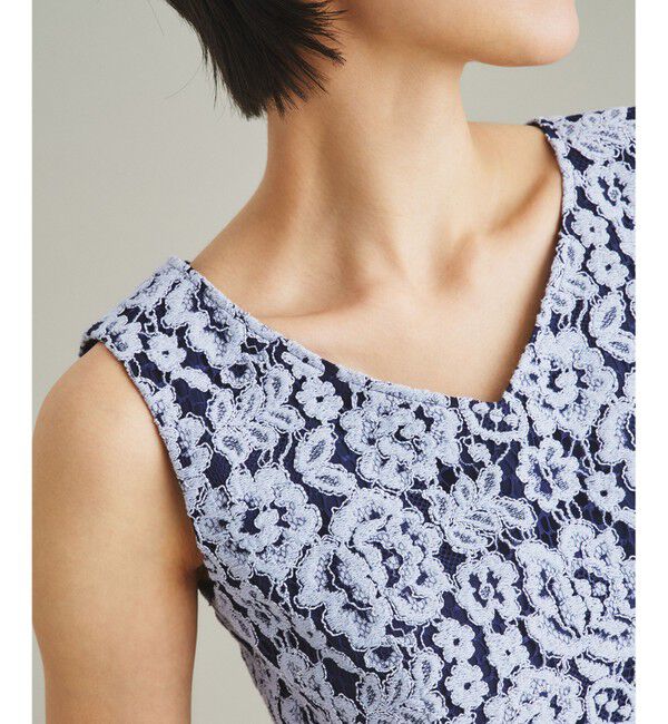  「バイカラーレースタイトドレス」|ドレス|