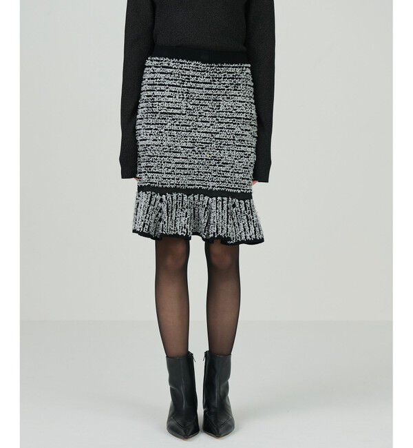 GRACE CONTINENTAL「ツイードフレアニットスカート」|スカート|バイカラー