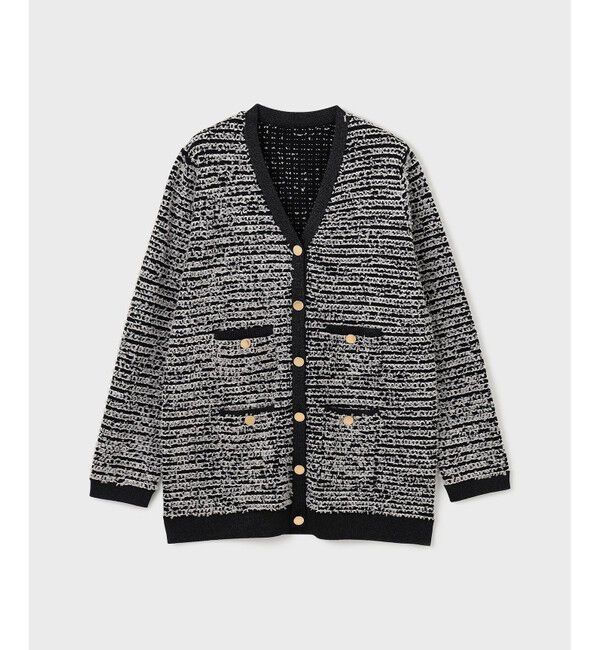 GRACE CONTINENTAL「ツイードバイカラーニットカーディガン」|カーディガン|