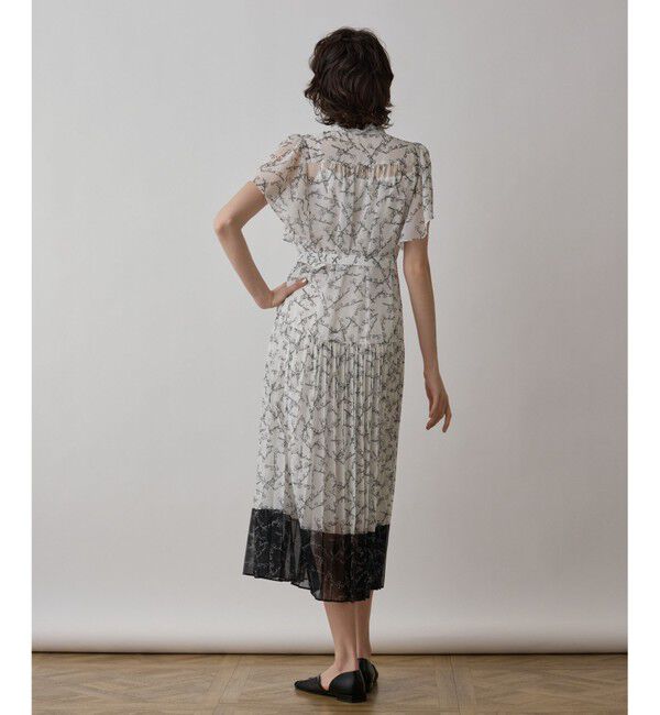 GRACE CONTINENTAL「ボウタイプリーツプリントワンピース」|ワンピース|