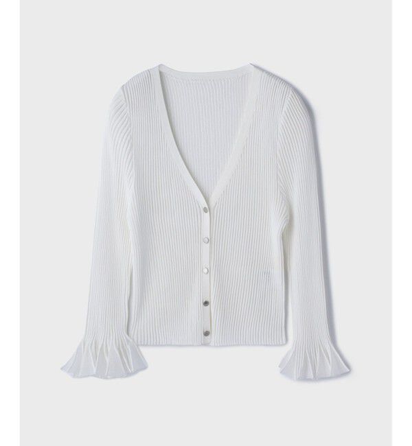 GRACE CONTINENTAL「シアーフリルニットカーディガン」|カーディガン|