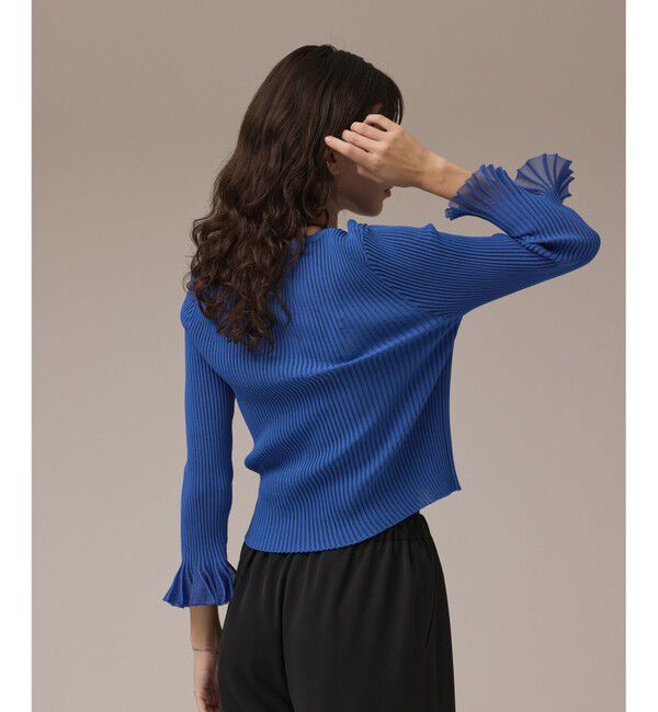 GRACE CONTINENTAL「シアーフリルニットカーディガン」|カーディガン|