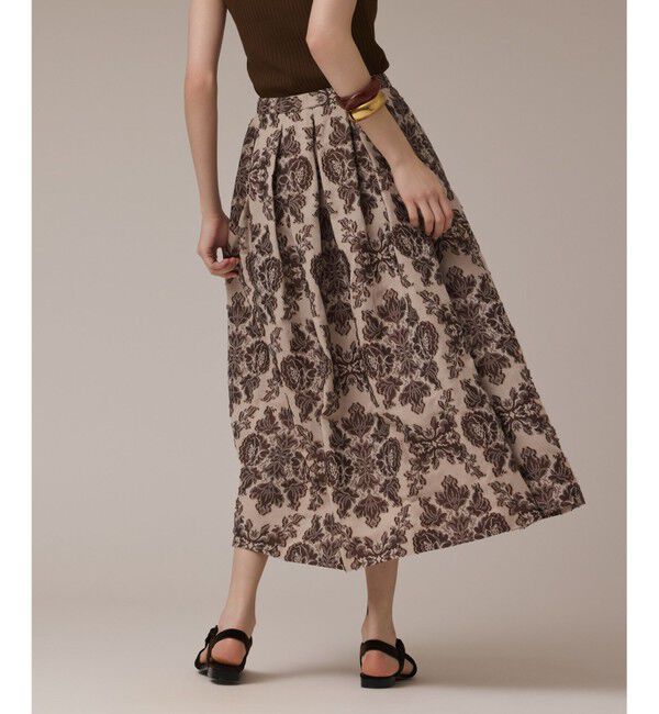 GRACE CONTINENTAL「ダマスクジャガードタックスカート」|スカート|