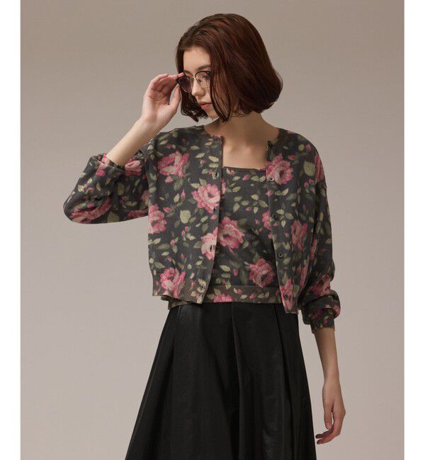 Diagram「ローズプリントニットカーディガン」|カーディガン|