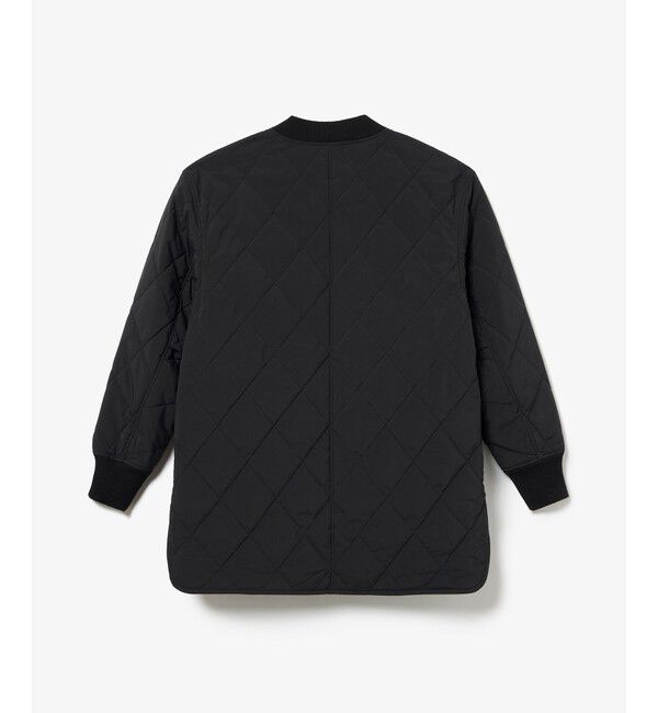 LACOSTE「ラウンドヘムライン ボックスシルエット撥水キルティングジャケット」|ノーカラージャケット|