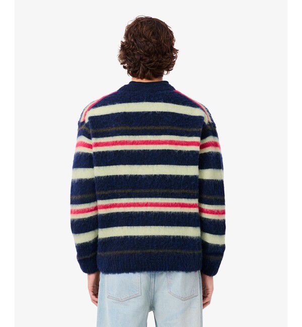 LACOSTE「アルパカブレンドボーダーニットカーディガン」|カーディガン|