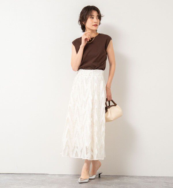 NOLLEY'S sophi「《セットアップ対応》キラキラカットジャガードフレアスカート」|フレア|