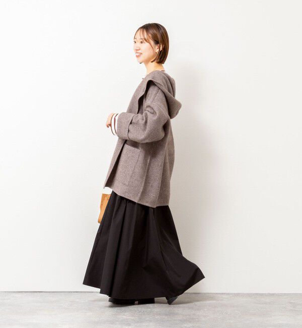 Rie Miller「ハーフ丈フーディー リバー風ニットコート」|その他|