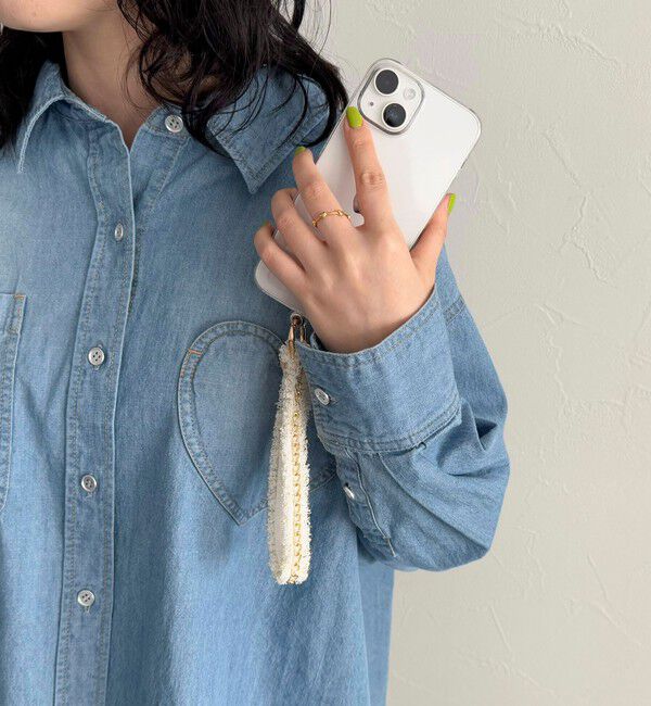 fredy emue「【by daisy/バイデイジー】ツィードチェーンストラップ ショート」|その他|アイボリー