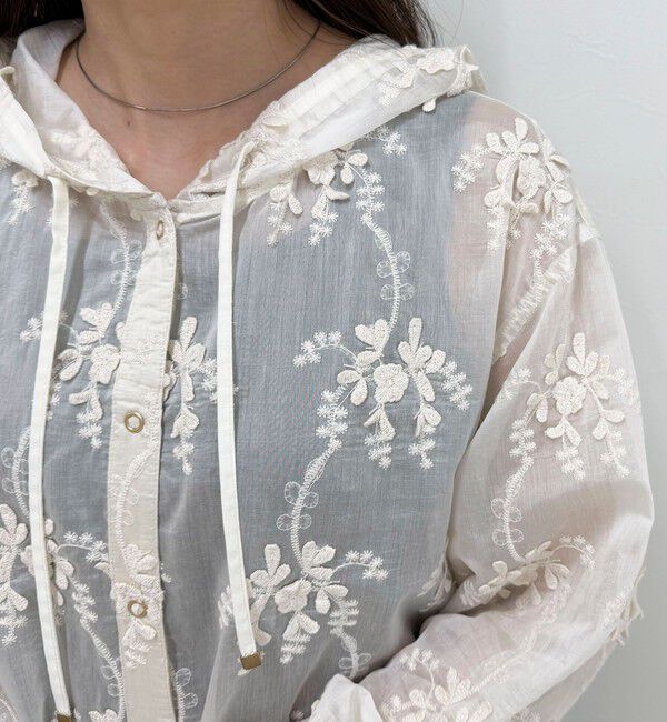 fredy emue「3D刺繍フードシャツ」|シャツ・ブラウス|