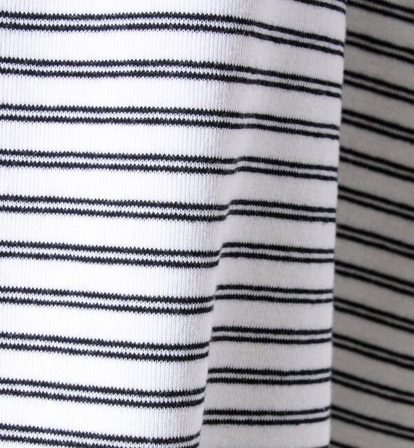 GLOSTER「【配色リブが映える主役ボーダー】Helloボーダー ロングスリーブTシャツ」|Tシャツ・カットソー|