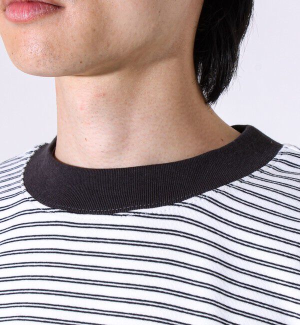 GLOSTER「【配色リブが映える主役ボーダー】Helloボーダー ロングスリーブTシャツ」|Tシャツ・カットソー|