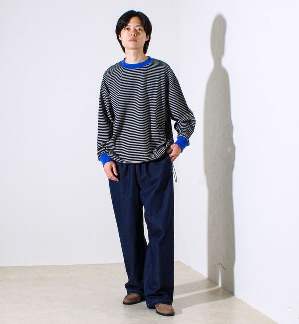 GLOSTER「【配色リブが映える主役ボーダー】Helloボーダー ロングスリーブTシャツ」|Tシャツ・カットソー|