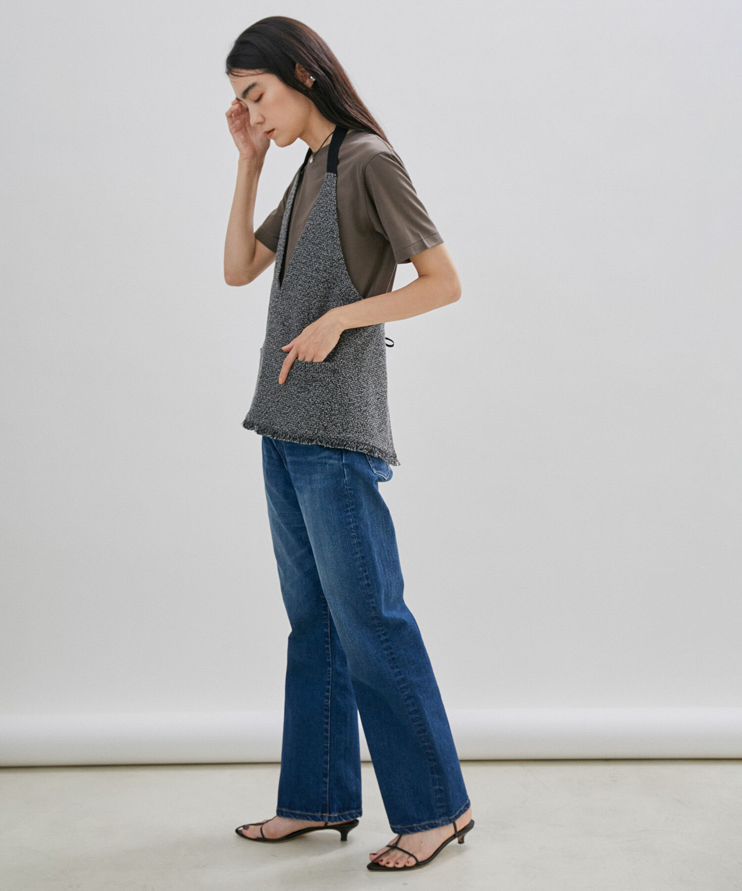 SALON adam et rope'「【サステナブル】ツイードジレ/ベスト」|ベスト・ジレ|