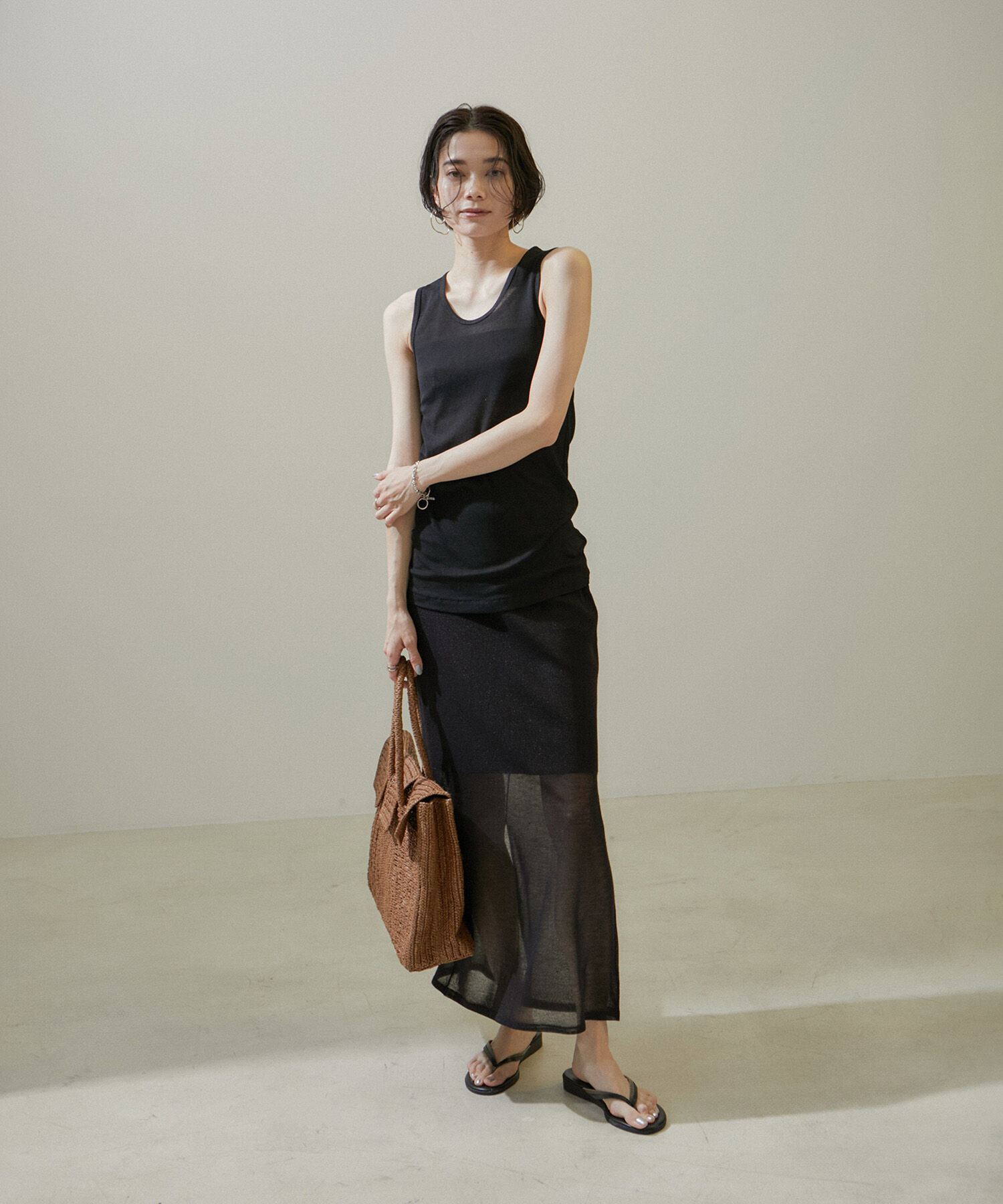 SALON adam et rope'「nu=layerスクープネックタンクトップ」|タンクトップ|