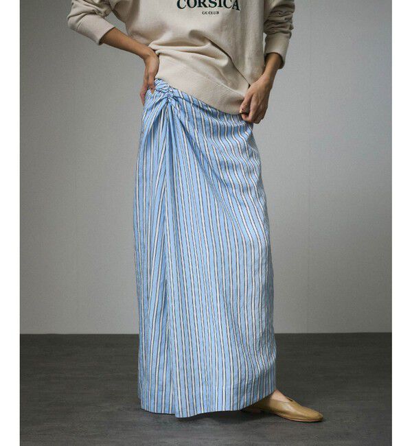 SALON adam et rope'「ストライプアシンメトリーロングスカート」|スカート|