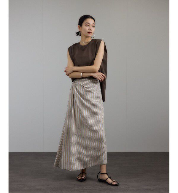 SALON adam et rope'「ストライプアシンメトリーロングスカート」|スカート|