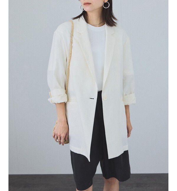 SALON adam et rope'「オーガニックコットンダブルガーゼジャケット［洗える］」|テーラードジャケット|