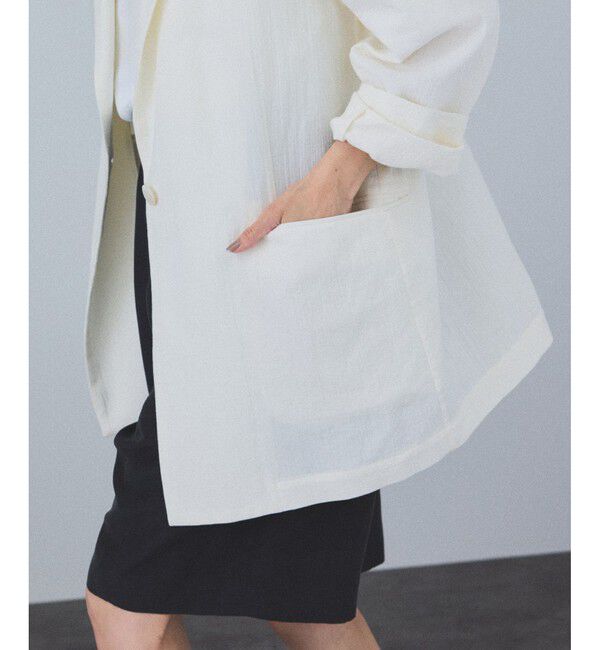 SALON adam et rope'「オーガニックコットンダブルガーゼジャケット［洗える］」|テーラードジャケット|