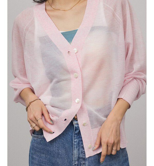SALON adam et rope'「ブライトシアーカーディガン」|カーディガン|ピンク