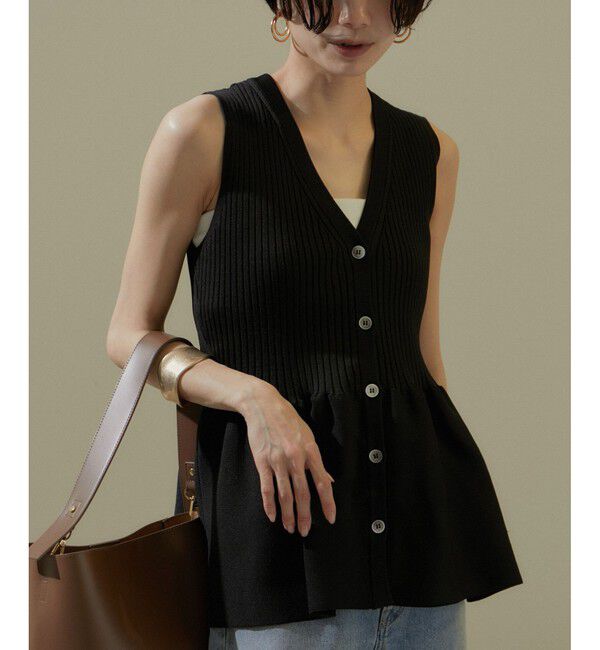 SALON adam et rope'「【WEB限定】リブフレアーペプラムプルオーバー 2［2WAY・追加］」|ニット・セーター|