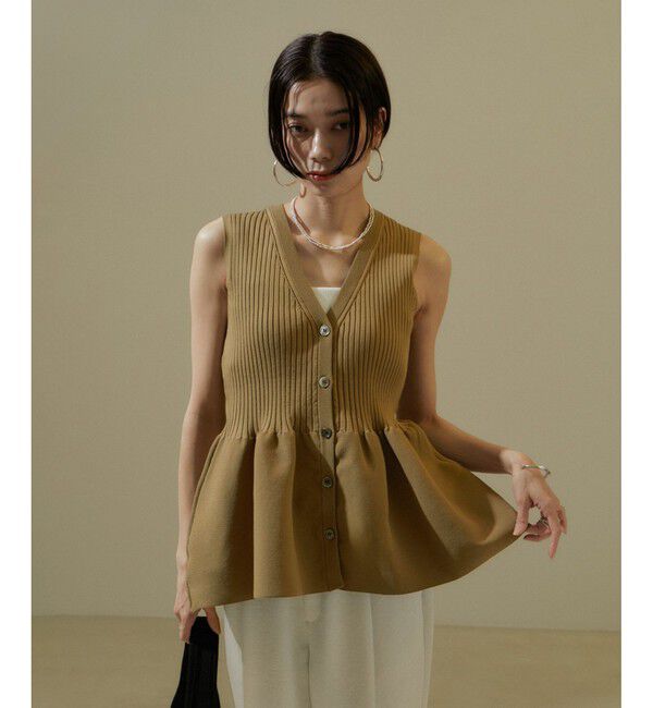 SALON adam et rope'「【WEB限定】リブフレアーペプラムプルオーバー 2［2WAY・追加］」|ニット・セーター|