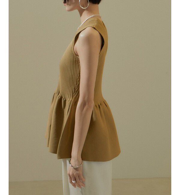 SALON adam et rope'「【WEB限定】リブフレアーペプラムプルオーバー 2［2WAY・追加］」|ニット・セーター|