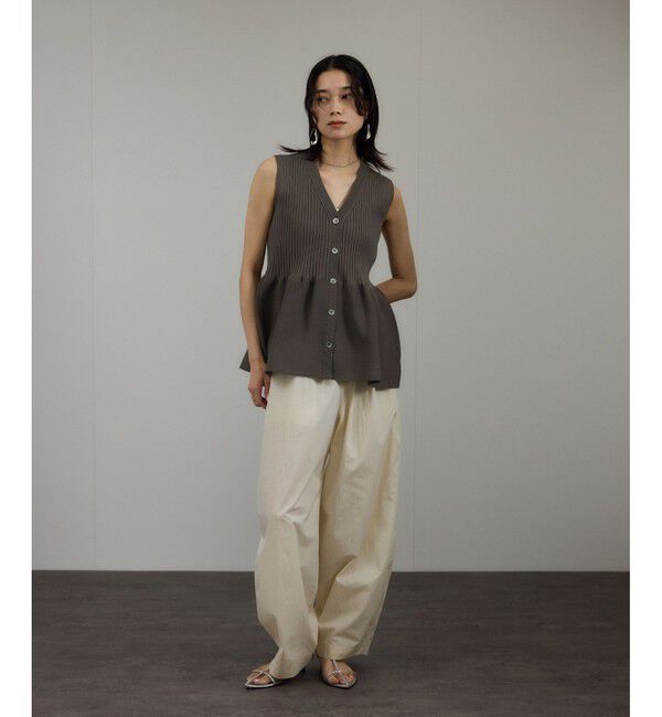 SALON adam et rope'「【WEB限定】リブフレアーペプラムプルオーバー 2［2WAY・追加］」|ニット・セーター|