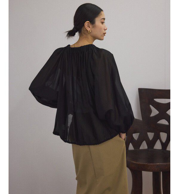 SALON adam et rope'「シアーギャザージップブルゾン/ブラウス［冷房対策・日除け］」|シャツ・ブラウス|