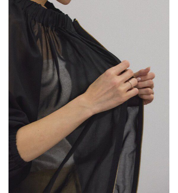 SALON adam et rope'「シアーギャザージップブルゾン/ブラウス［冷房対策・日除け］」|シャツ・ブラウス|