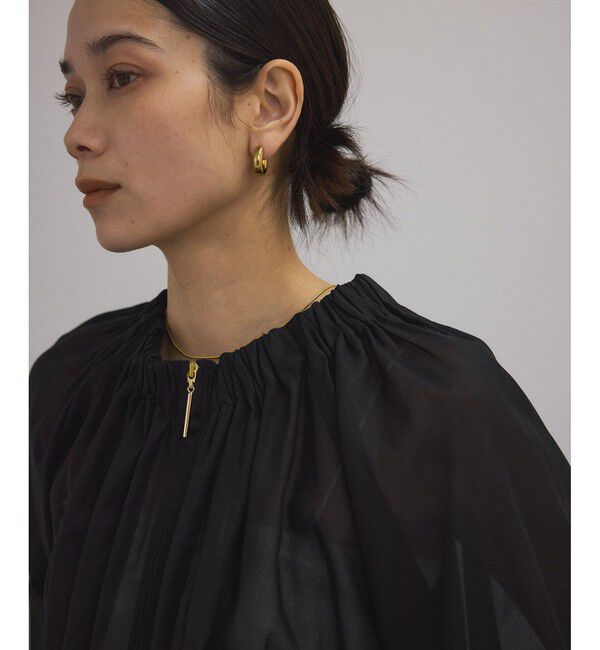 SALON adam et rope'「シアーギャザージップブルゾン/ブラウス［冷房対策・日除け］」|シャツ・ブラウス|