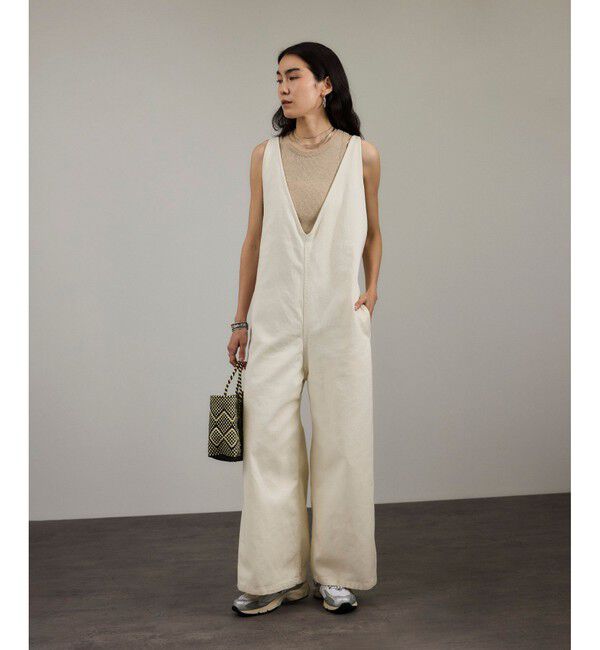 SALON adam et rope'「【WEB限定】デニムサロペット 2」|オールインワン|オフホワイト(15)