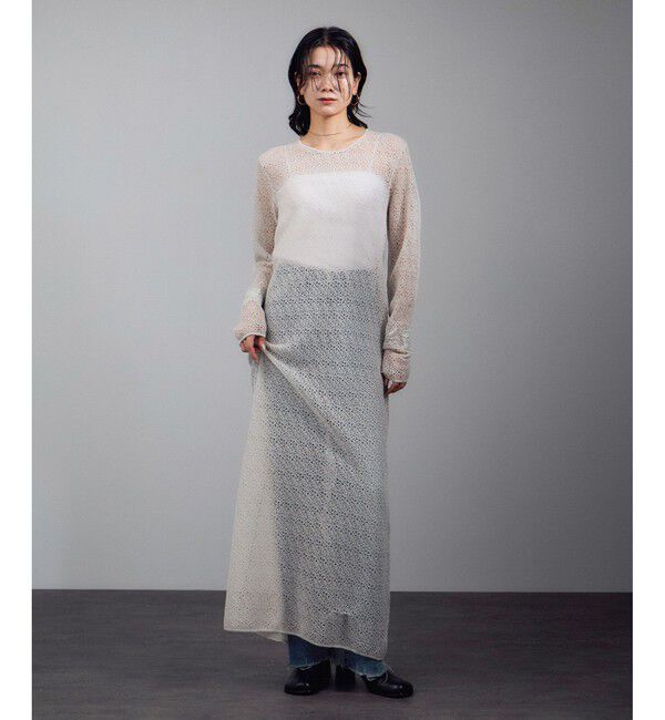 SALON adam et rope'「レースシアーワンピース」|ワンピース|グレー(07)