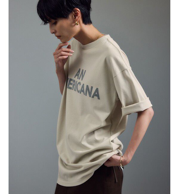 SALON adam et rope'「【Americana（アメリカーナ） for SALON】別注ロゴTシャツ」|Tシャツ・カットソー|