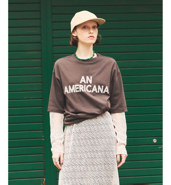 SALON adam et rope'「【Americana（アメリカーナ） for SALON】別注ロゴTシャツ」|Tシャツ・カットソー|ブラウン系(21)