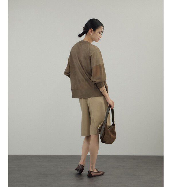 SALON adam et rope'「ブライトラメVネックシアーカーディガン」|カーディガン|