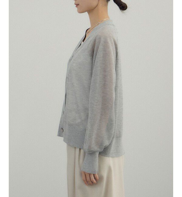 SALON adam et rope'「ブライトラメVネックシアーカーディガン」|カーディガン|