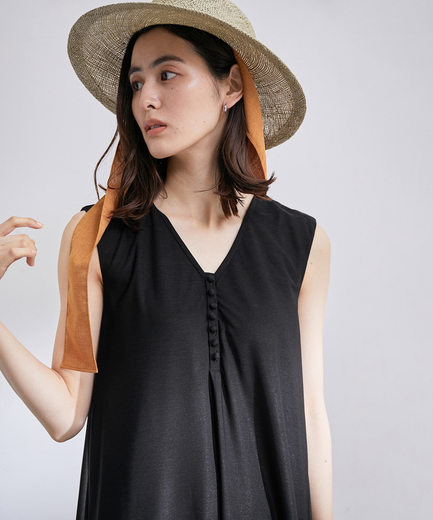 ROPE「【雑誌掲載】【洗える】【新色追加】エスパンディAラインシアーワンピース」|ワンピース|