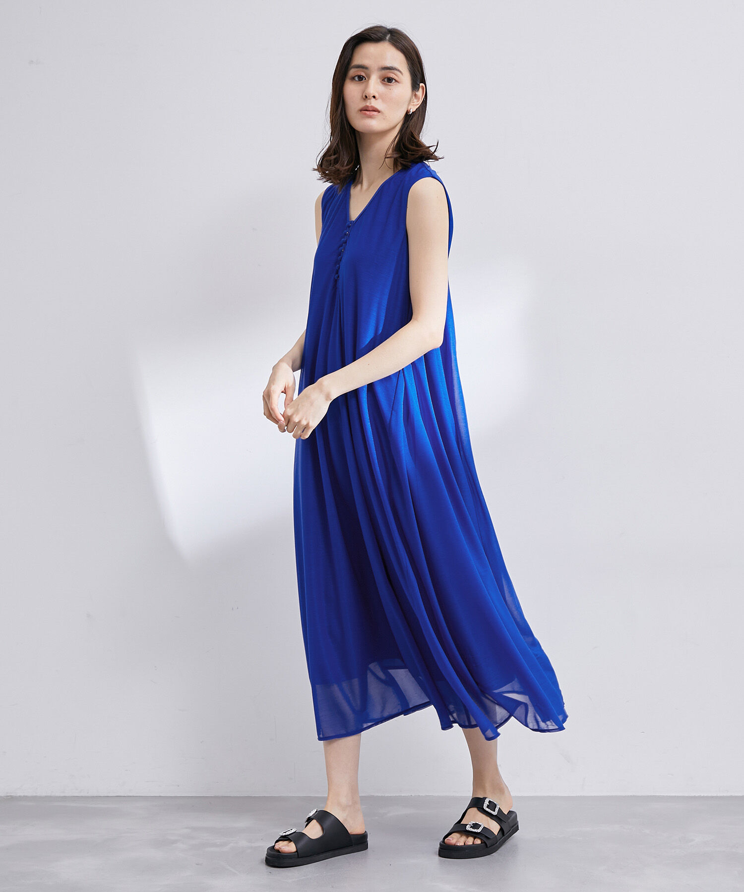 ROPE「【雑誌掲載】【洗える】【新色追加】エスパンディAラインシアーワンピース」|ワンピース|